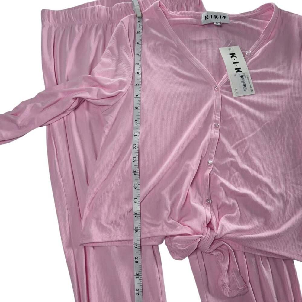 NWT Kikit 2-Piece Ribbed Pajama Set Light Pink Size S - Picture 2 of 8
